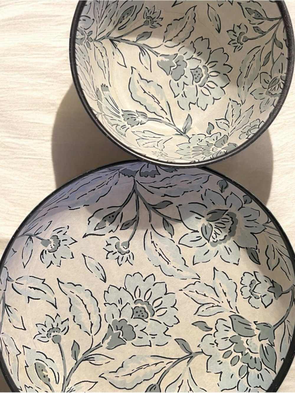 Better Homes & Gardens Green Botanical Floral Melamine Bowl Set (2 Pcs)